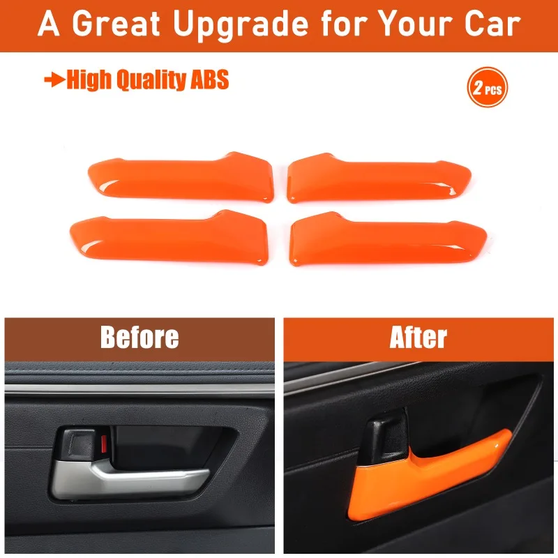 ABS ل 2022 + تويوتا تندرا/سيكويا/2024 + تاكوما غطاء مقبض الباب اكسسوارات السيارات الداخلية #3