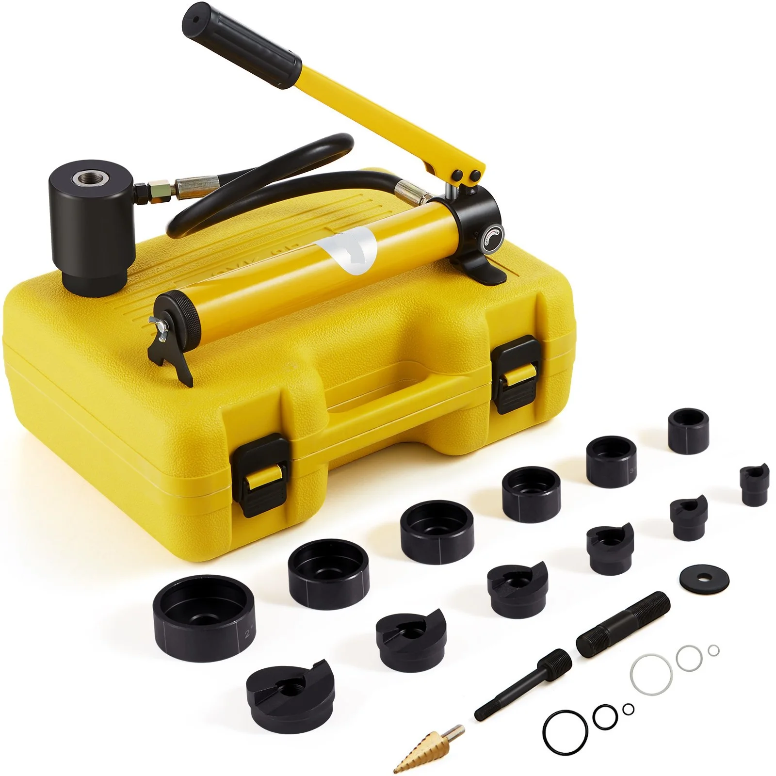 10 Ton Hydraulic Knockout Punch Driver Kit Hole Tool 1/2