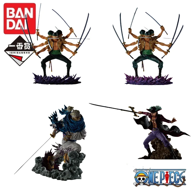 

In Stock 100% Original Bandai Ichiban Kuji Anime One Piece Roronoa Zoro Ryuma Dracule Mihawk Figure Model Genuine Boxed Toy
