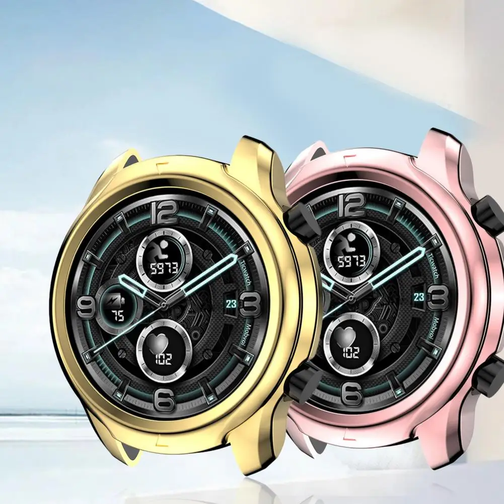 เคสป้องกันป้องกันรอยขีดข่วนนุ่ม TPU ชุบนาฬิกาอุปกรณ์ป้องกันเปลือกกรอบสำหรับ Ticwatch Pro 3 WH11013