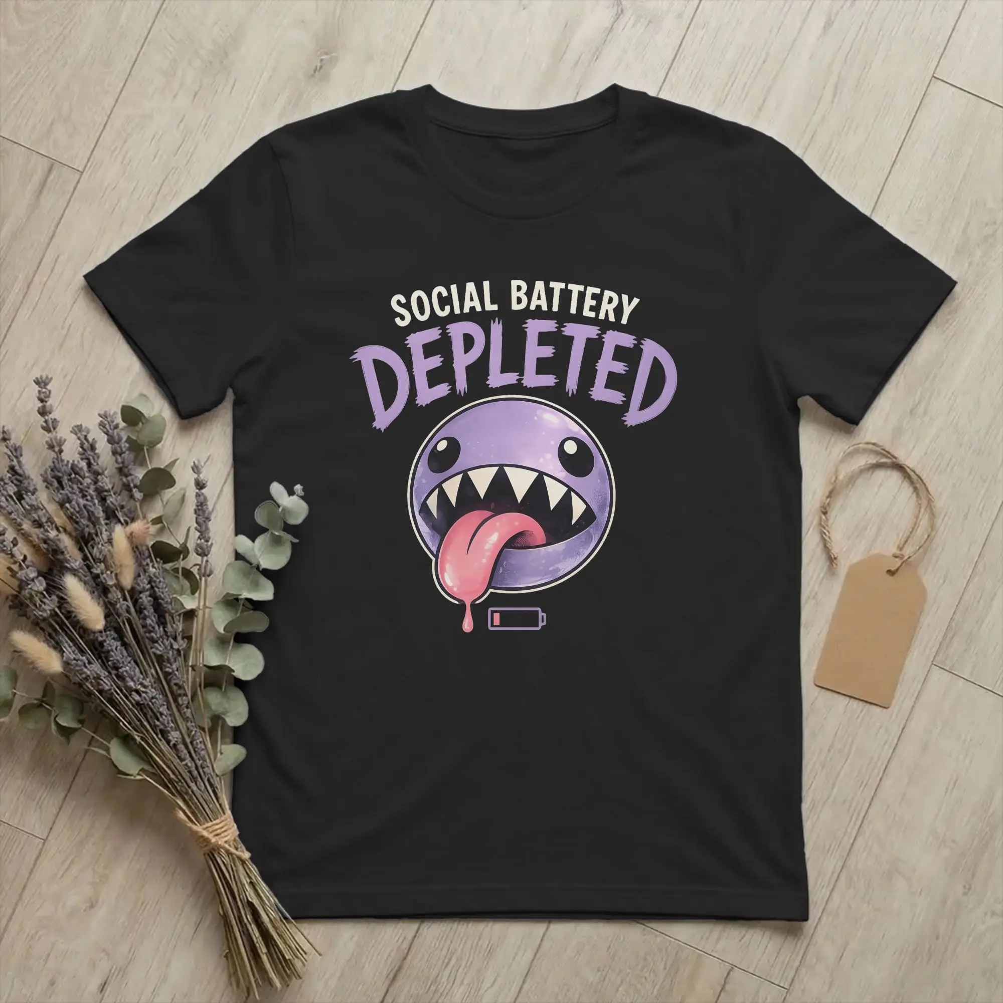 Digits' Circus Bubble Funny Cartoon T-Shirts Men Social Battery Depleted Amazing Pure Cotton Tees T Shirts New Arrival Clothes