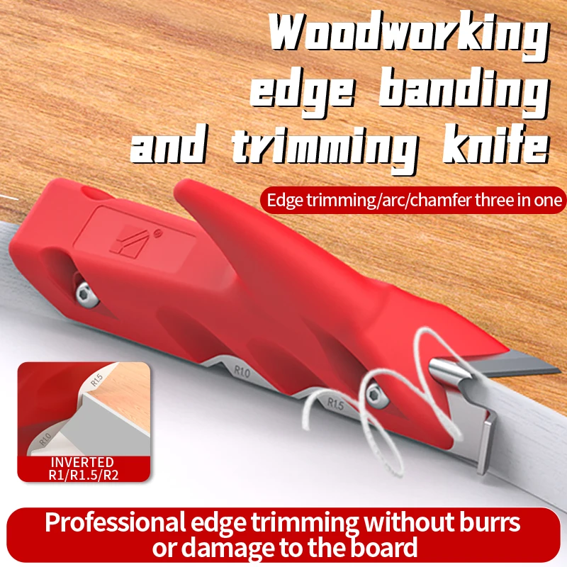 AOCKE 3 In 1 Woodworking Edge Trimmer Carpentry Fillet Scraper Board For All Edge Banding Materials Trimming Woodworking Tool