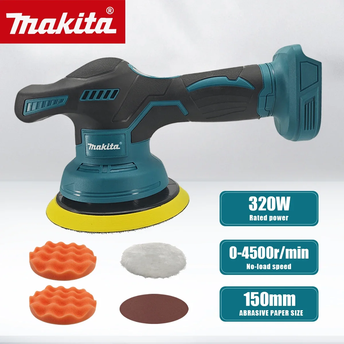 

Makita Cordless Car Polisher 8-Speed Adjustable Electric Vehicle Care Tool for Waxing Sanding Sealing Glaze Auto Detailing