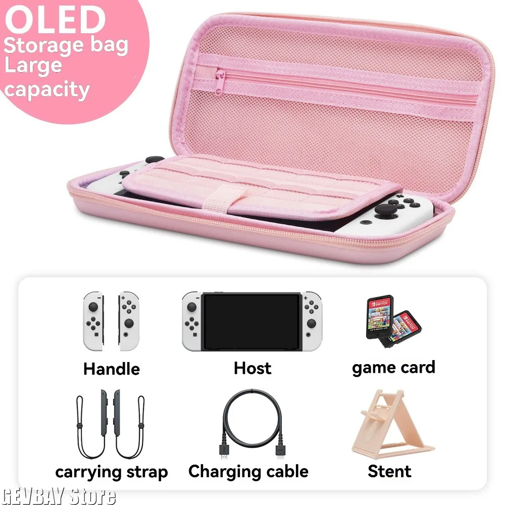 PU Sakura Pink Shell Przenośna Torba Transportowa na Switch OLED PU Wodoodporny Pokrowiec Etui Przechowywanie Podróżna Ochronna Skrzynka na Switch — zdjęcie produktu 4