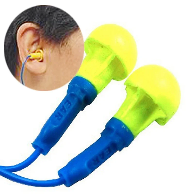 Soft Foam Corded Ear Plugs Hearing Protection Noise Reduction Earplugs Reusable