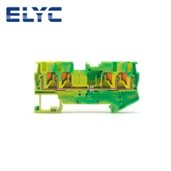 10Pcs PT2.5-QU-PE Ground Push-In Double Plug PT 2.5 QUATTRO 4 Conductor Wire Connector Din Rail Terminal Block PT 2.5-QU-PE