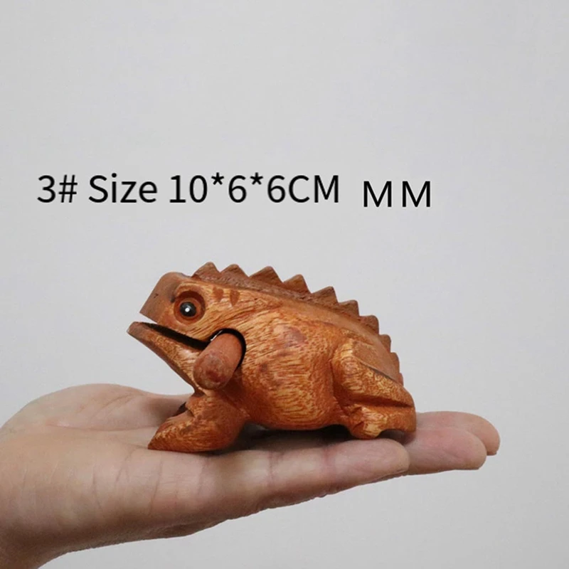 Carved Croaking Wood Percussion Musical Sound Wood Frog Tone Block Toys Easy To Use About 10X6x6cm