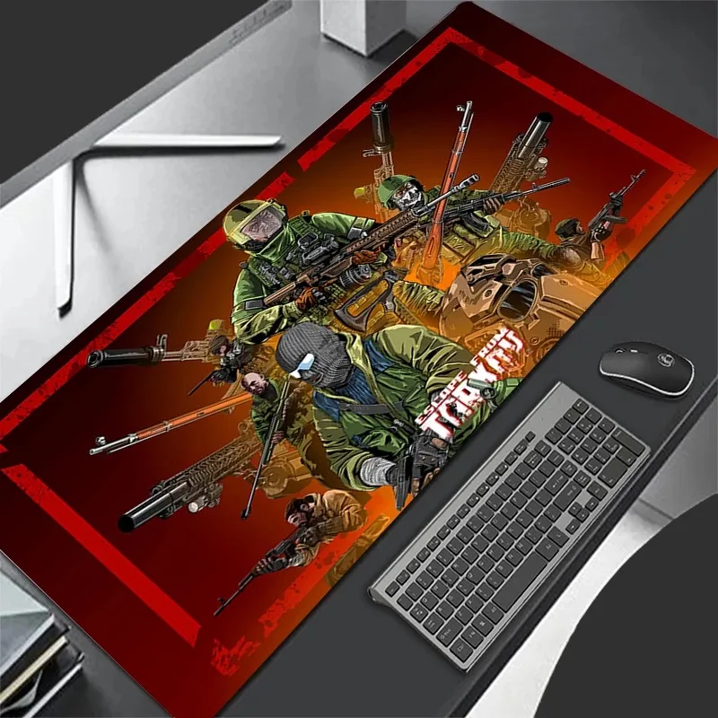 

Gaming Mousepad Laptop Non Slip Rubber Table Mat E-Escapes From T-Tarkov Gamer Mouse Pad Edge Locking Black Keyboard Mouse Mats