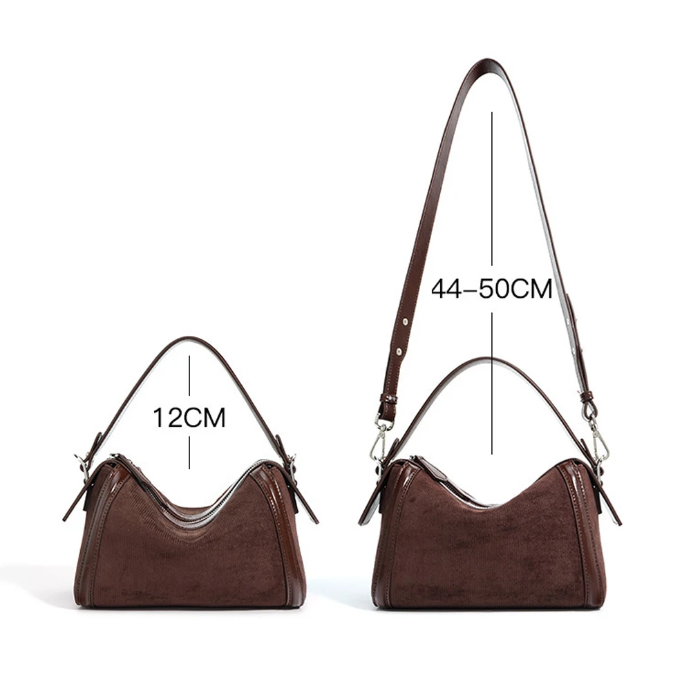 حقيبة كتف كلاسيكية من جلد الغزال حقيبة كروس نسائية كلاسيكية فاخرة حقيبة يد خريف جديدة #5