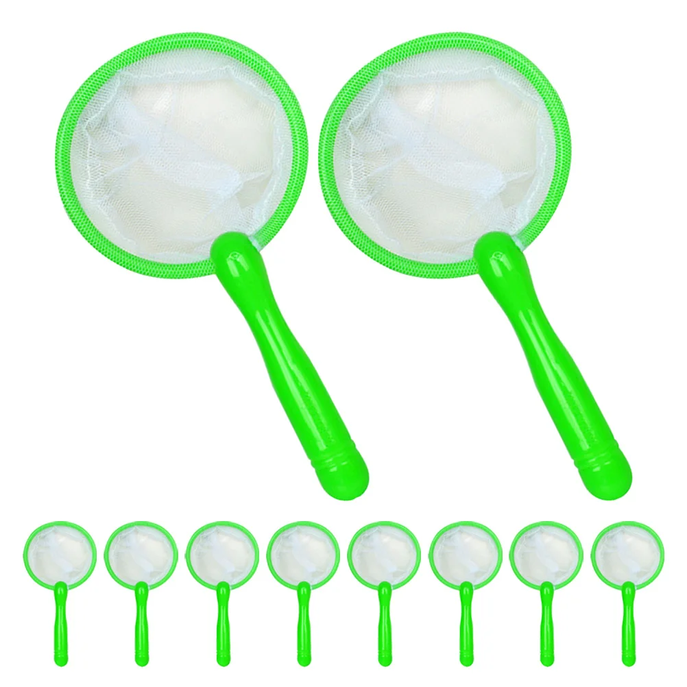 

12Pcs Kids Fishing Net with Ergonomic Handle Lightweight Plastic Bathing Pool Scoop for Motor Skill Development Reusable Water