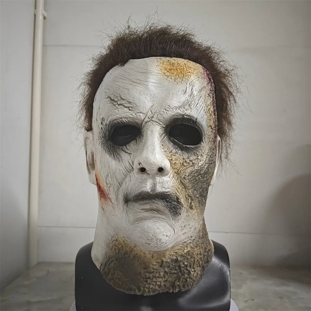 

Michael Myers Mask Halloween Cosplay Party Horror Killer Latex Masks With Classic Knife Role Play Costume Prop Horror Burn Mask