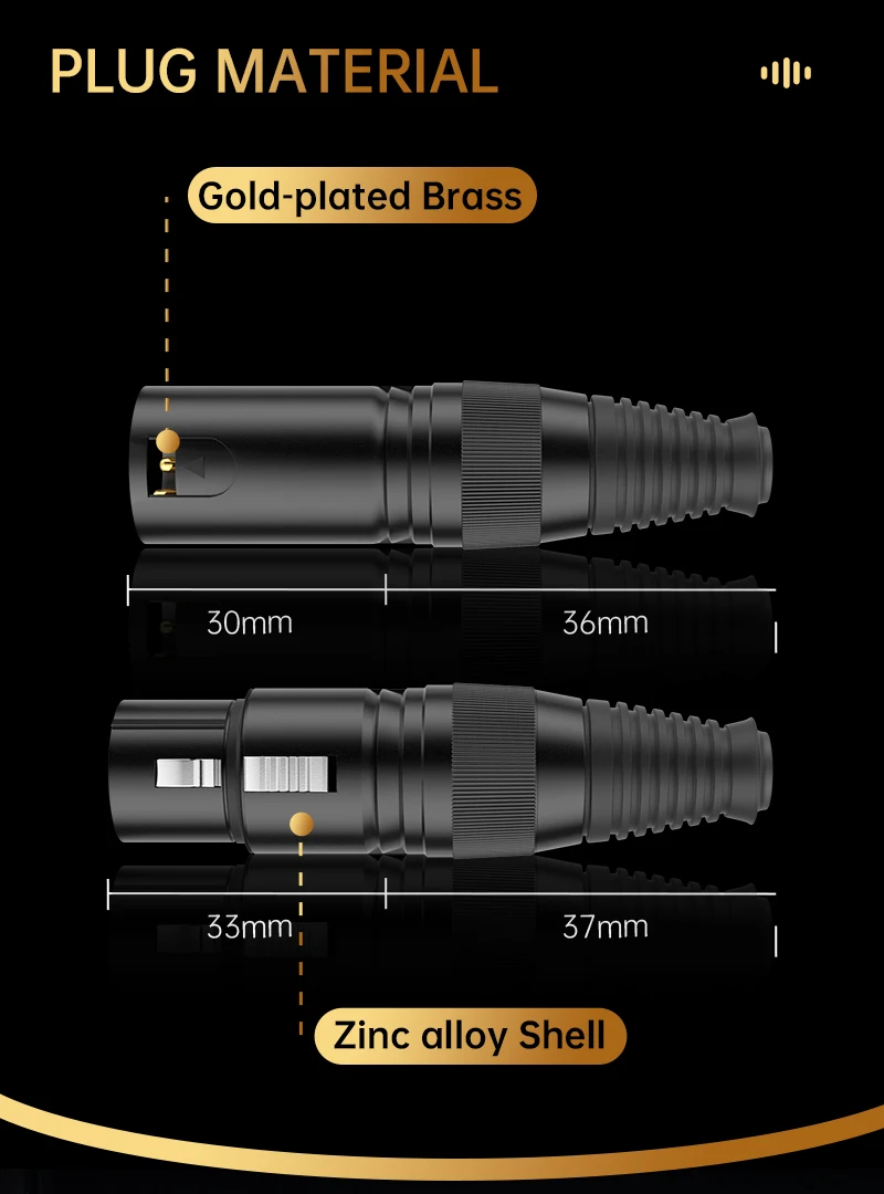Serost HiFi Audio Balance-Kabel 99,9999% Versilbertes OFC-Kabel XLR-Audiokabel für CD DAC DSP Verstärker Aktivlautsprecher – Detail 8