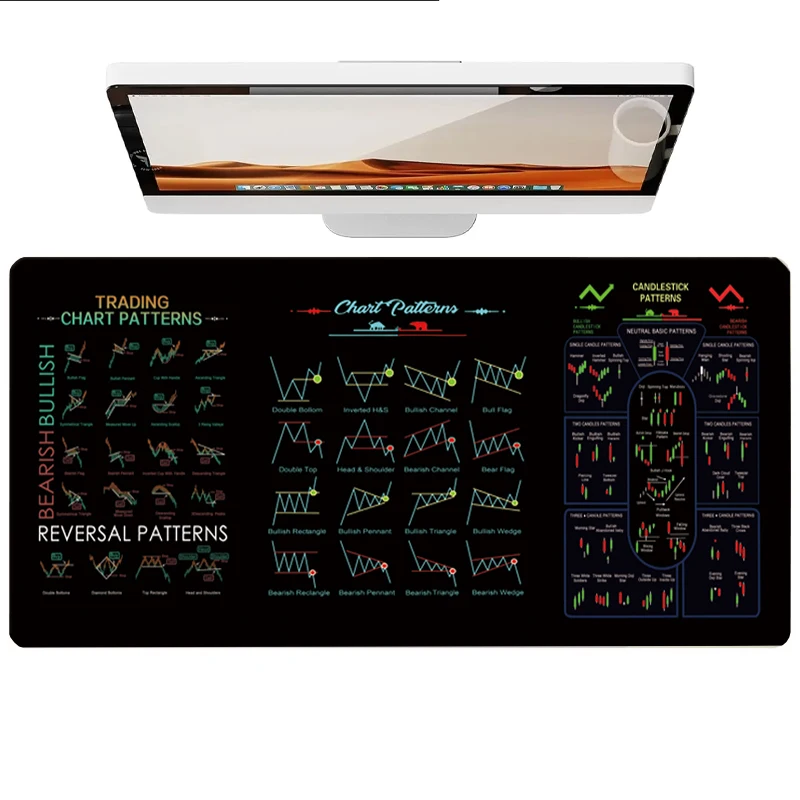 أنماط مخطط التداول وسادة مكتب جلدية حامي الماوس عدم الانزلاق لوحة الماوس الكبيرة المنزل والمكتب حصيرة بو الجلود لوحة الكمبيوتر المحمول