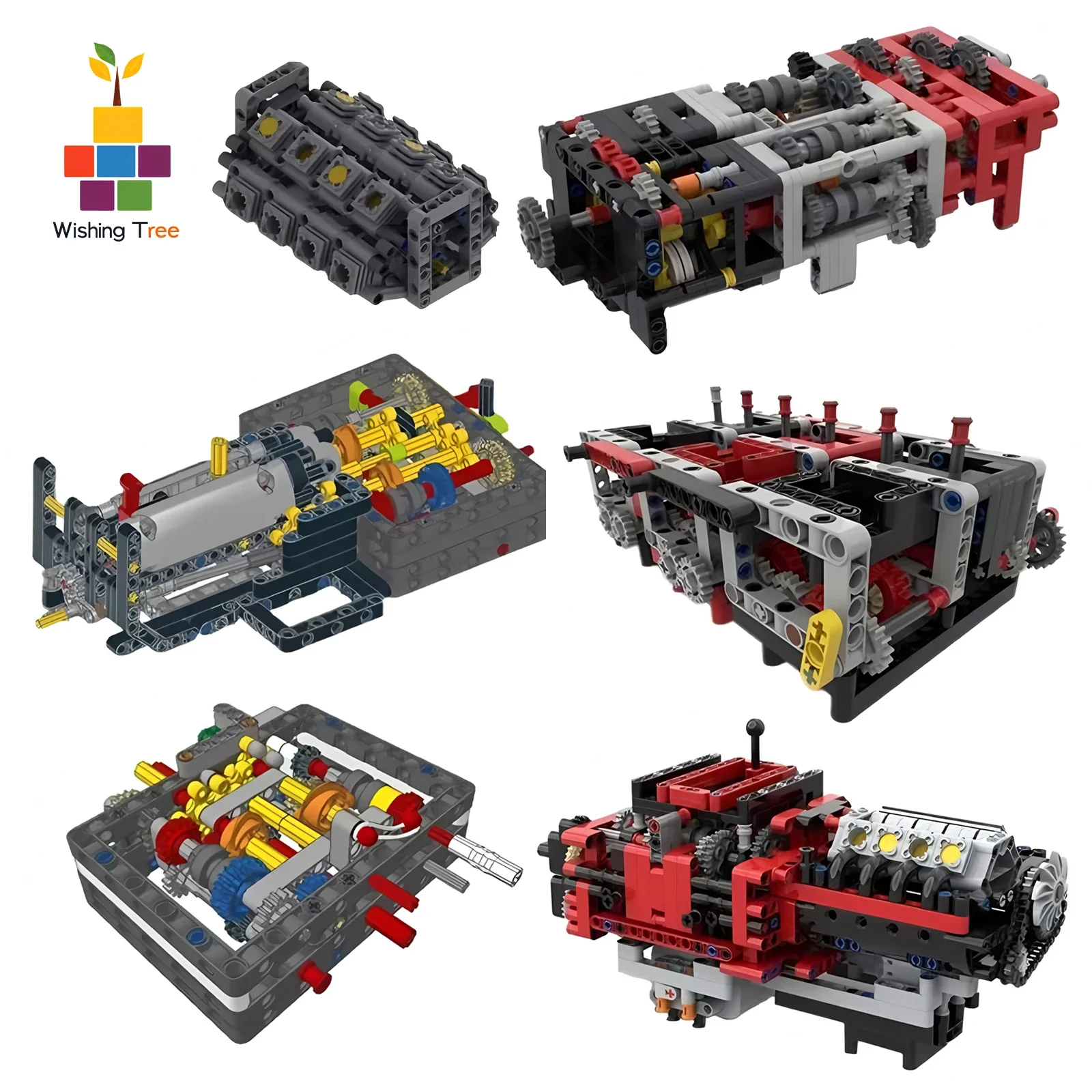 

MOC 4/8/12-скоростной двигатель W16 с электродвигателем для строительных блоков, совместимый с автомобилем, грузовиком, поезд, шасси, регулятор скорости