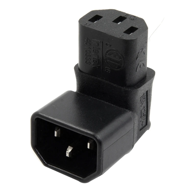 IEC Male C14 To Up Right Angled 90 Degree IEC Female C13 Power Extension Adapter