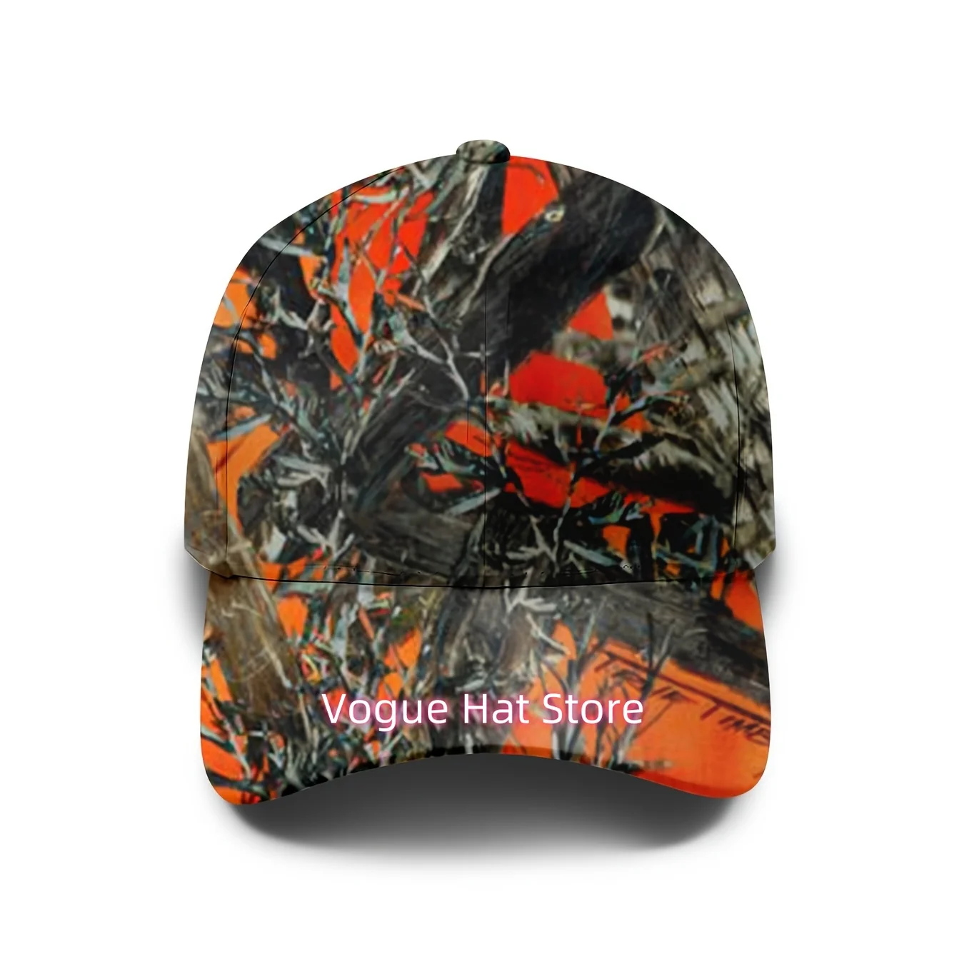Gorra de Béisbol con Diseño de Ramas en Camuflaje Naranja, Ideal para Caza al Aire Libre Este elegante sombrero unisex es ajustable y