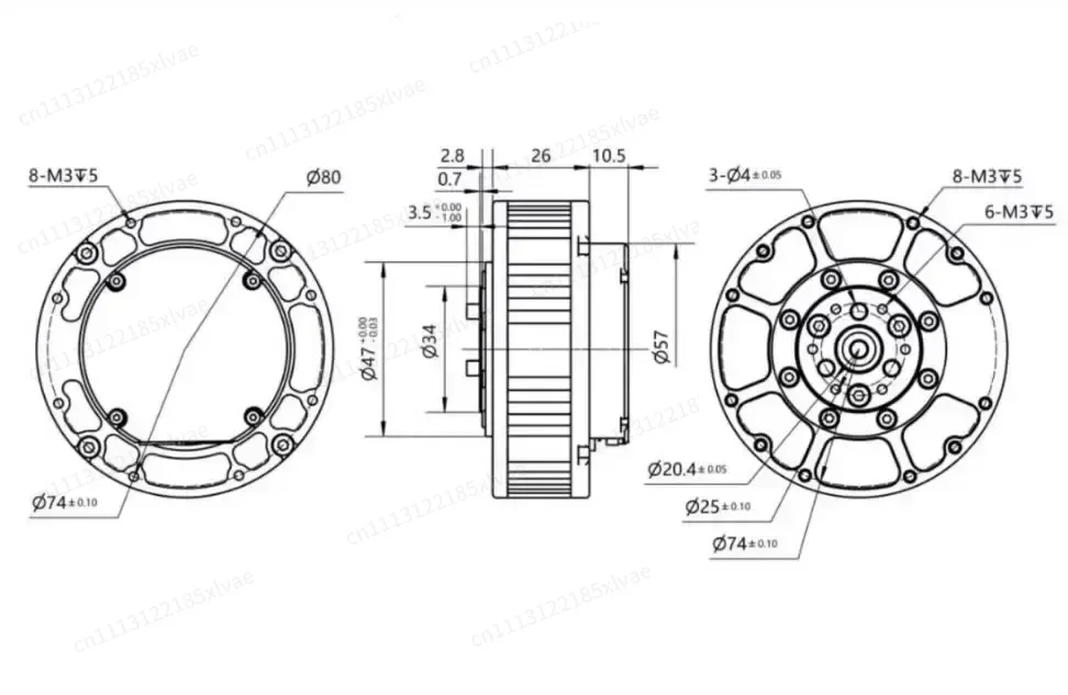 GIM6010-8 24V 5N Planetary Gear Motor 8:1 Ratio 7Ms Response Robot Mechanical Dog Joint Drive Motor