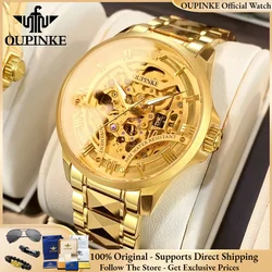 OUPINKE 3210 Men Fully Automatic Mechanical Watch Fashion High end Hollow Luxury Brand Waterproof Luminous Original Men Watch