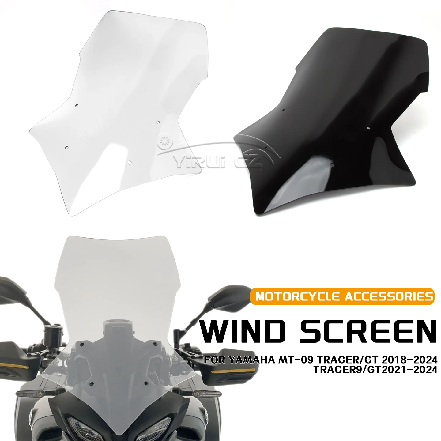 

FOR YAMAHA MT-09 TRACER/ GT 2018-2024 Windscreen Motorcycle Accessories TRACER9/ GT 2021-2024 Windshield windshield accessories