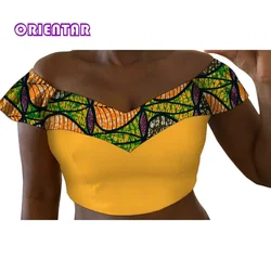 Summer Women Crop Top African Print V-neck Tube Top Ankara Floral Print Dashiki Club Wear Sexy Hip Hop African Clothes WY9363