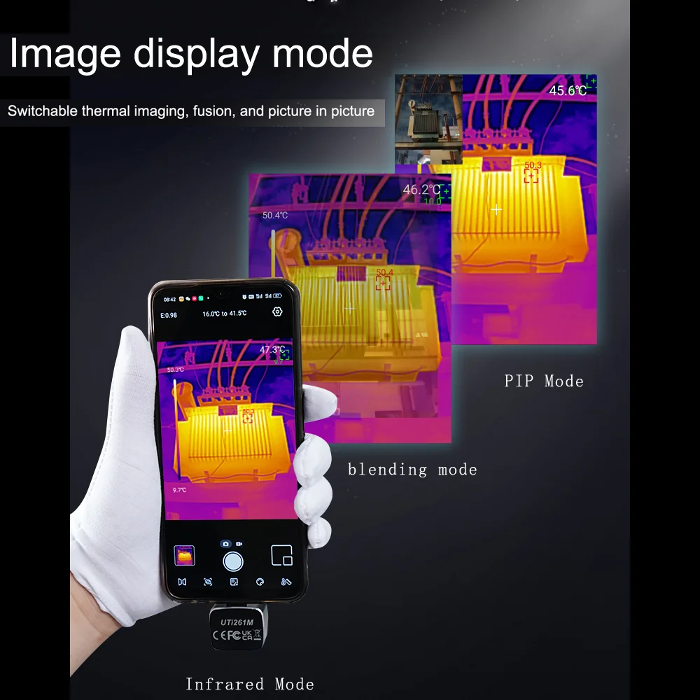 UNI-T UTi261M Thermal Imager Infrared Module Thermographic Camera Android Mobile Phone Type C Thermal Imaging Camera