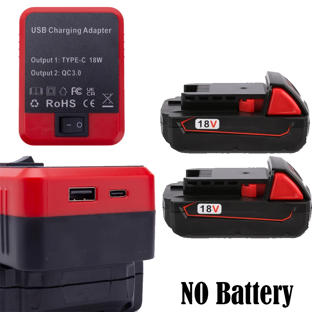 

Adapter Power Bank For Milwaukee 18V Lithium Battery With USB For Mobile Phone Fast Charging Interface (Not a battery charger)