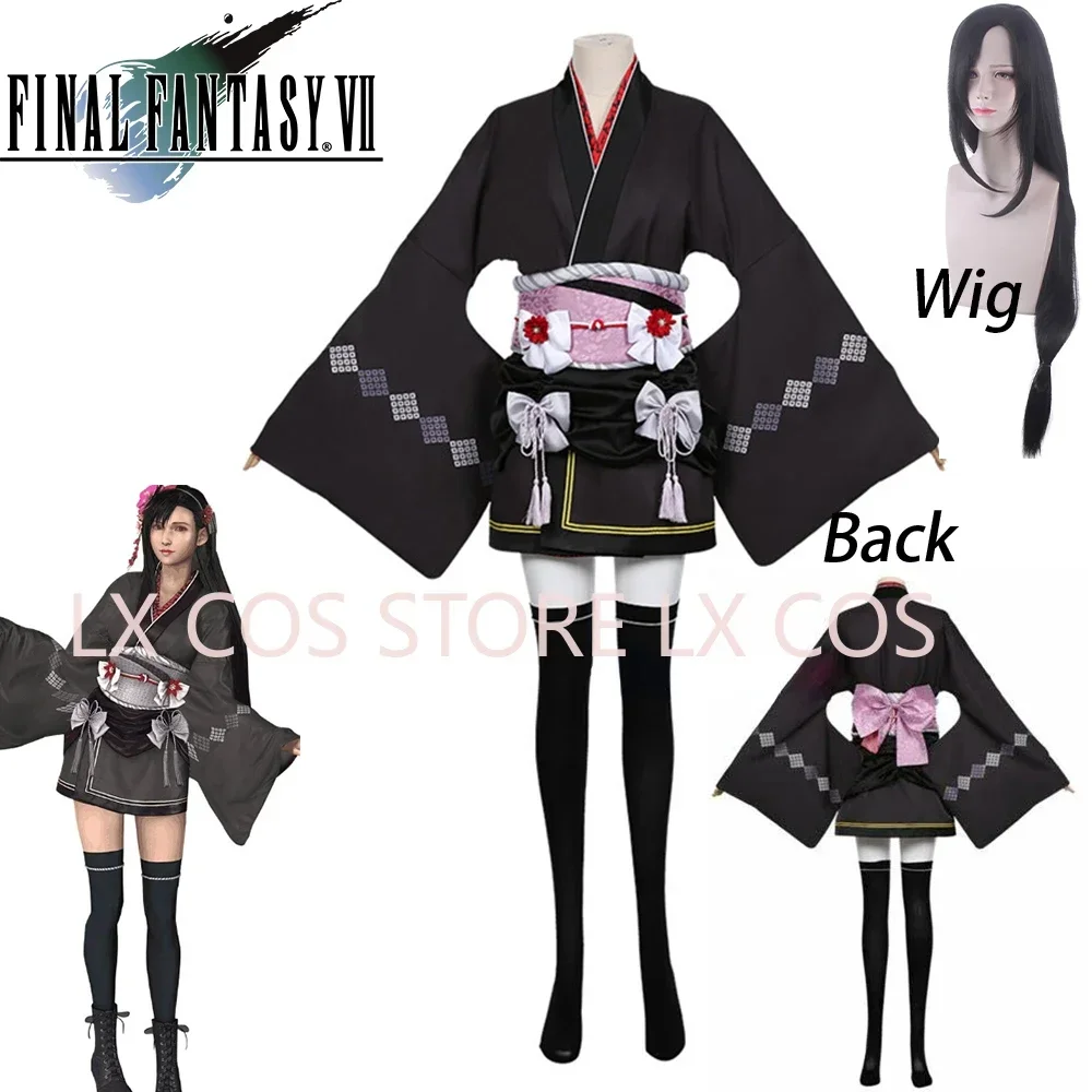 

Anime Cosplay Costume Remake Tifa Lockhart Short Kimono Lovely Uniform Halloween Suit For Women Cosplay DressLX COS