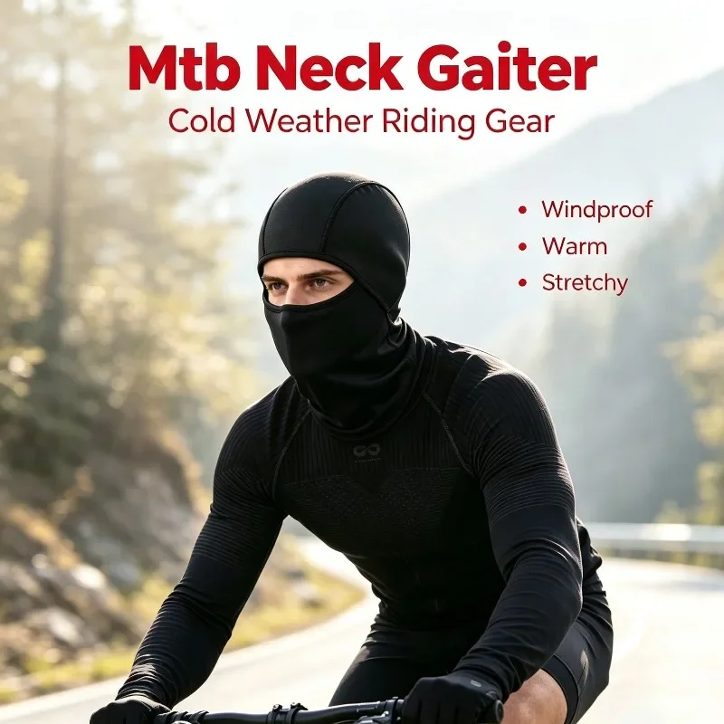 Velvet Fleece Windproof Face Mask Neck Scarf for Outdoor Bicycle Cycling - Warm Autumn Winter Cold Weather Riding Protection