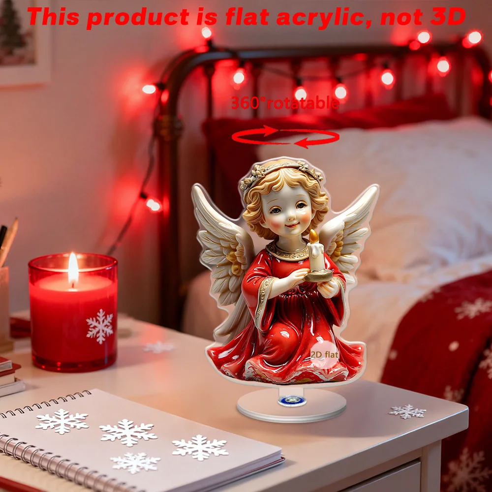 Acrylic Angel Figurine Exquisite Reindeer Tabletop Decor Christmas Table Ornament Stylish Holy Infant Acrylic Model For Holiday