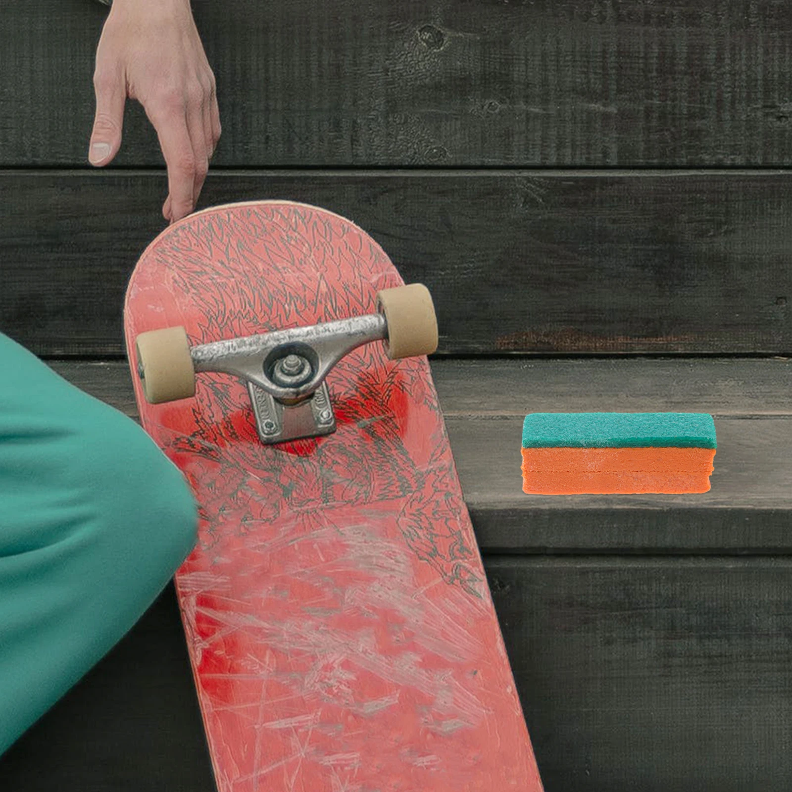 

Skateboard Sandpaper Cleaning Eraser GreenOrange 105x35x35mm Rubber Dirt Remover Grip Tape Cleaner MultiFunction Accessories