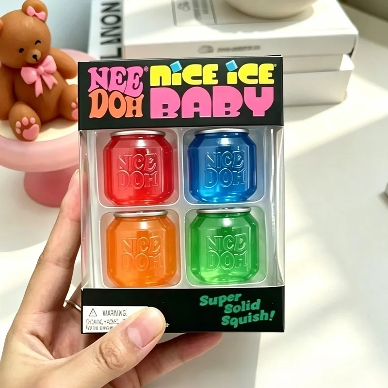 Maltose Needoh Mini Nice Ice Cube & Can Squeeze Toys Soft Squishy Slow Rising Portable Cute for Pocket Relief Anxiety Stress Toy