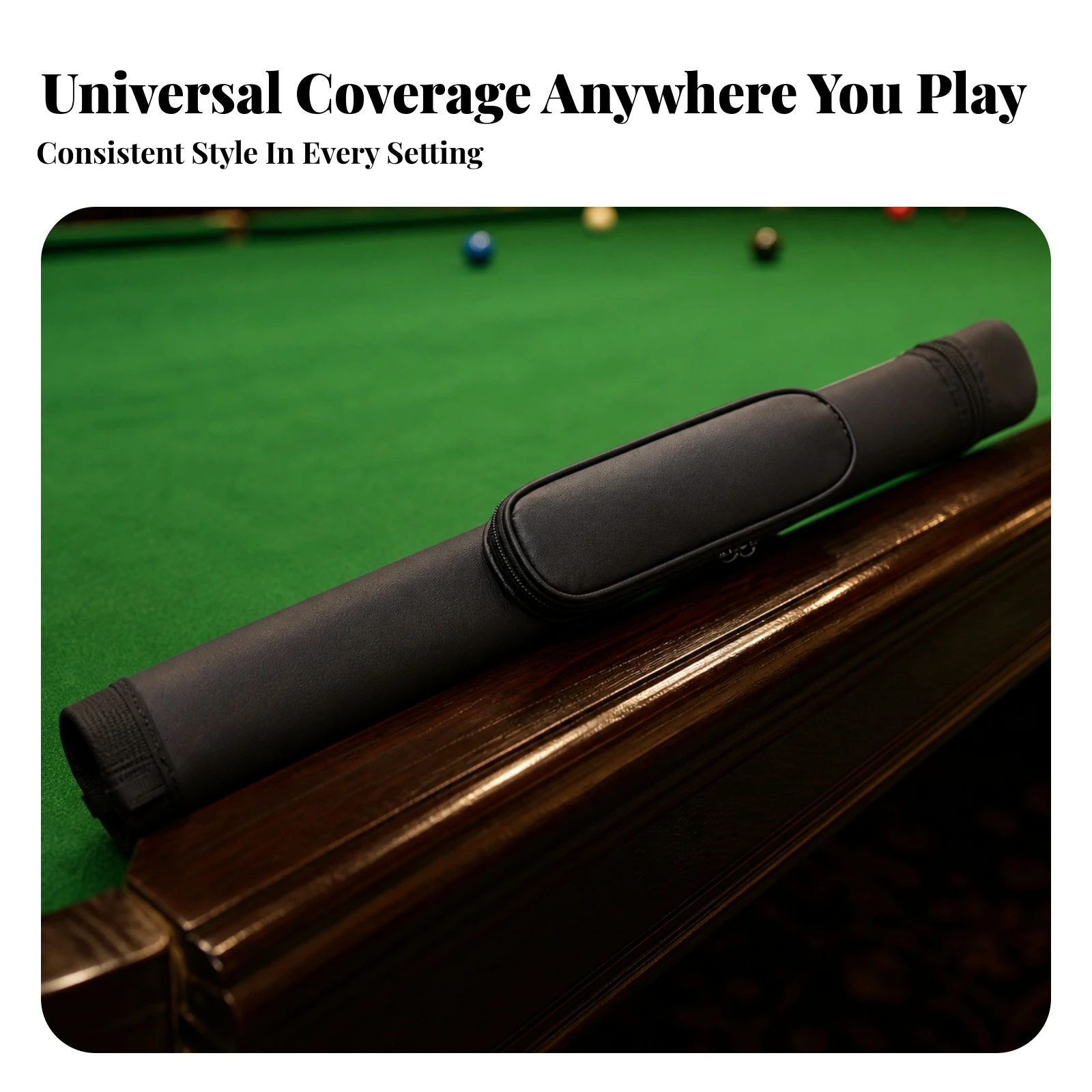 PU Cue Case Padded Cylindrical Cue Case Bag Scratch-Resistant Heavy-Duty for Billiard Players, Travel, Practice Sessions