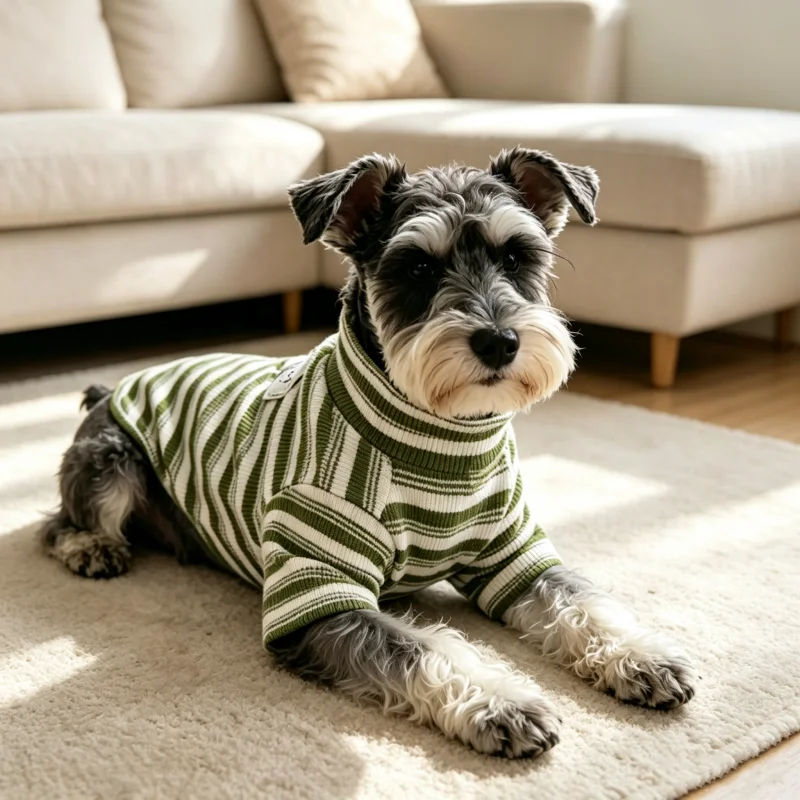 Fleece-Hundeweste für Herbst und Winter, weiche gestreifte Hundekleidung, Katzenkleidung, Chihuahua- und Bichon-Kostüm, dünne Hundehoodies – Detail 11