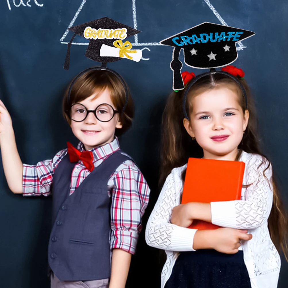 

5Pcs Graduation Hat Headband Perfect Bachelor Cap Decorations Graduation Party Supplies Photo Props for Family Friends