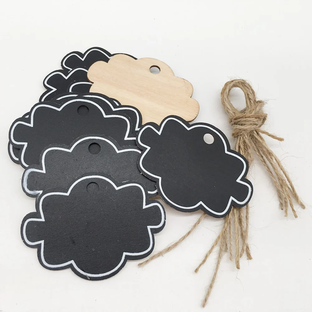 

20 PCS Mini Wooden Blackboard Hanging Chalkboard Chalkboards Signs Single Sided