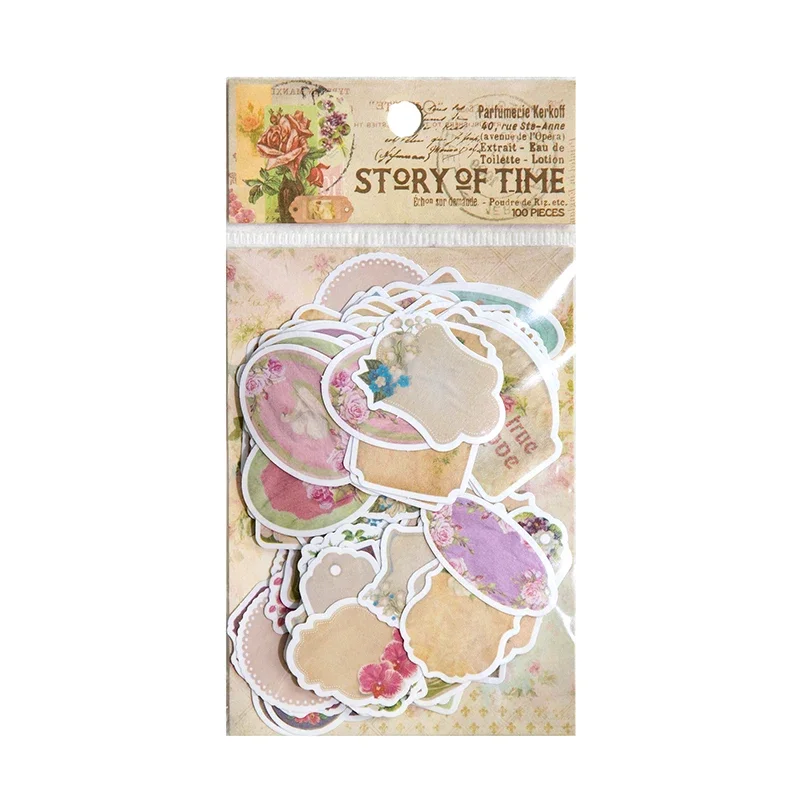 Journamm 100pcs/pack Vintage Stickers Decor Junk Journal DIY Scrapbooking Collage Materials Craft Stickers Stationeryjavascript: