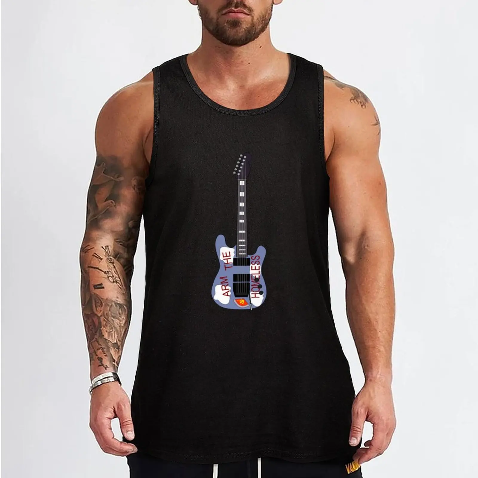 Tom Morello Arm the Homeless Guitar Classic Tank Top Fitness men clothing mens gym clothes