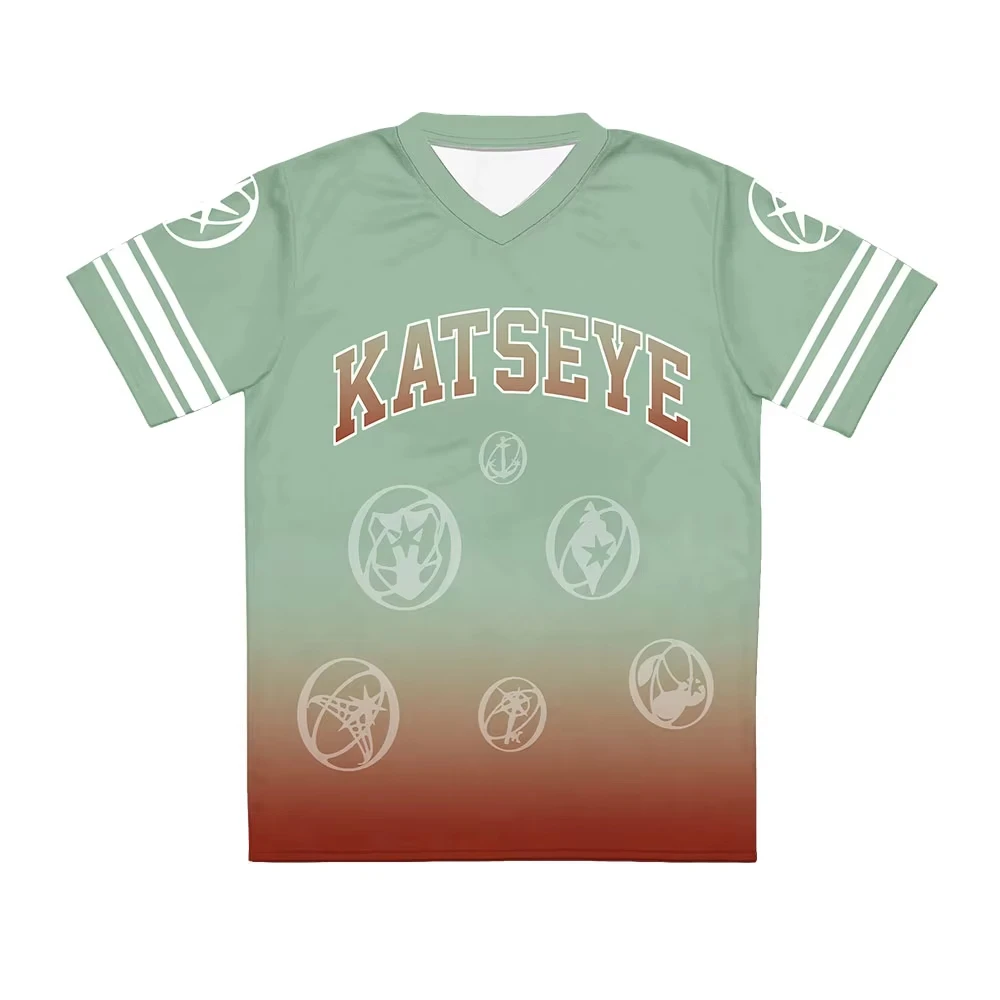 KATSEYE Jersey Fußball-T-Shirt The WildWorld Tour 2026 T-Shirts V-Ausschnitt Kurzarm Locker Sitzendes Sommer-T-Shirt Unisex Streetwear Print-Top – Detail 4