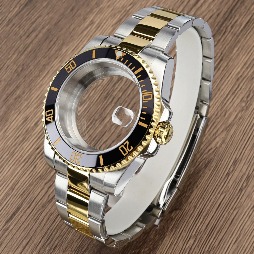 20ATM Waterproof Watch Case 40mm for NH35 NH36 NH34 8215 Eta2824 Movement Oyster Watchbands GMT Submariner Gold Sapphire Crystal