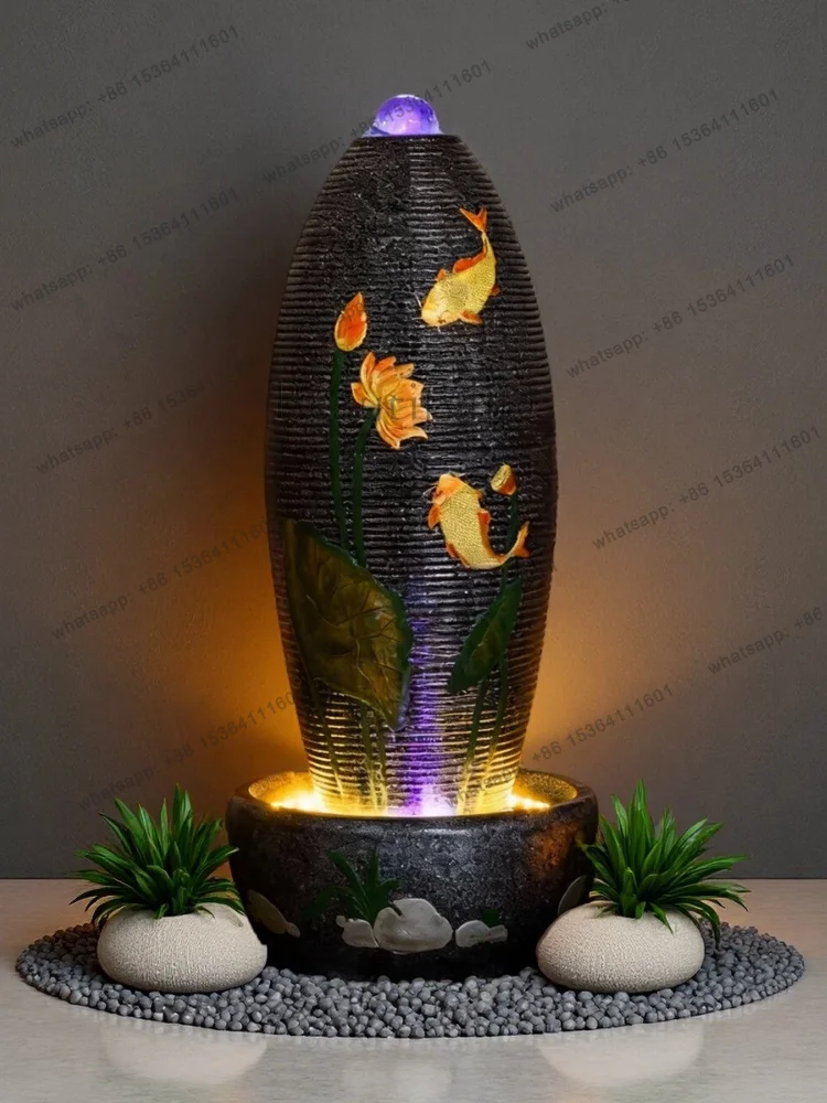 Factory Direct . Chinese style feng shui ornament lucky water fountain modern simple humidification living room villa courtyar