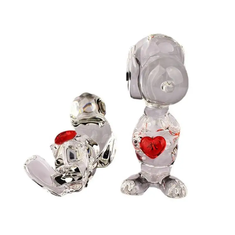 Snoopy Minimalist Cartoon Crystal Ornament Home Study Decor Craft Figurine Graduation Gift Desktop Decoration Wholesale Supply