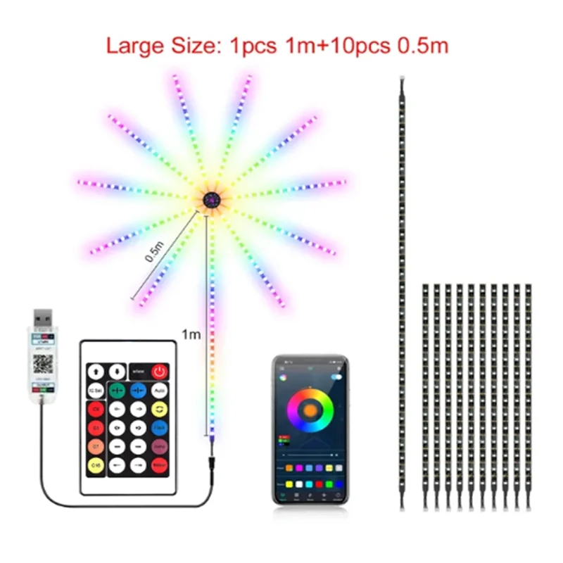2024rgbic พลุไฟแถบไฟ LED บลูทูธอัจฉริยะแถบไฟแอปไฟ LED แถบไฟ LED 5V แถบไฟ LED S ตกแต่งปาร์ตี้คริสต์มาส
