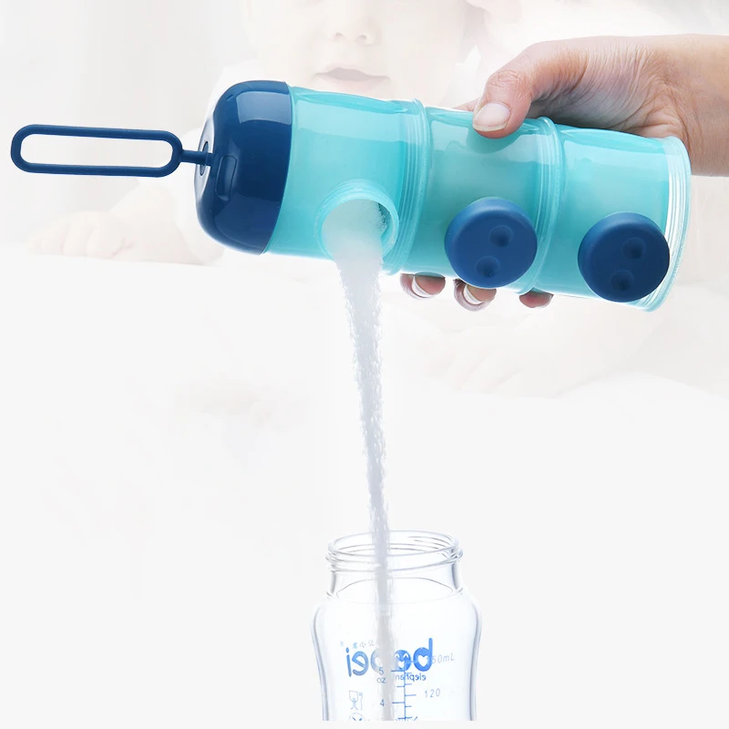 صندوق تخزين مكون من 3 طبقات، مقصورات مسحوق الحليب ذات الطبقات المستقلة، صندوق تخزين المواد الغذائية، حاوية أغذية الأطفال مناسبة للسفر #4