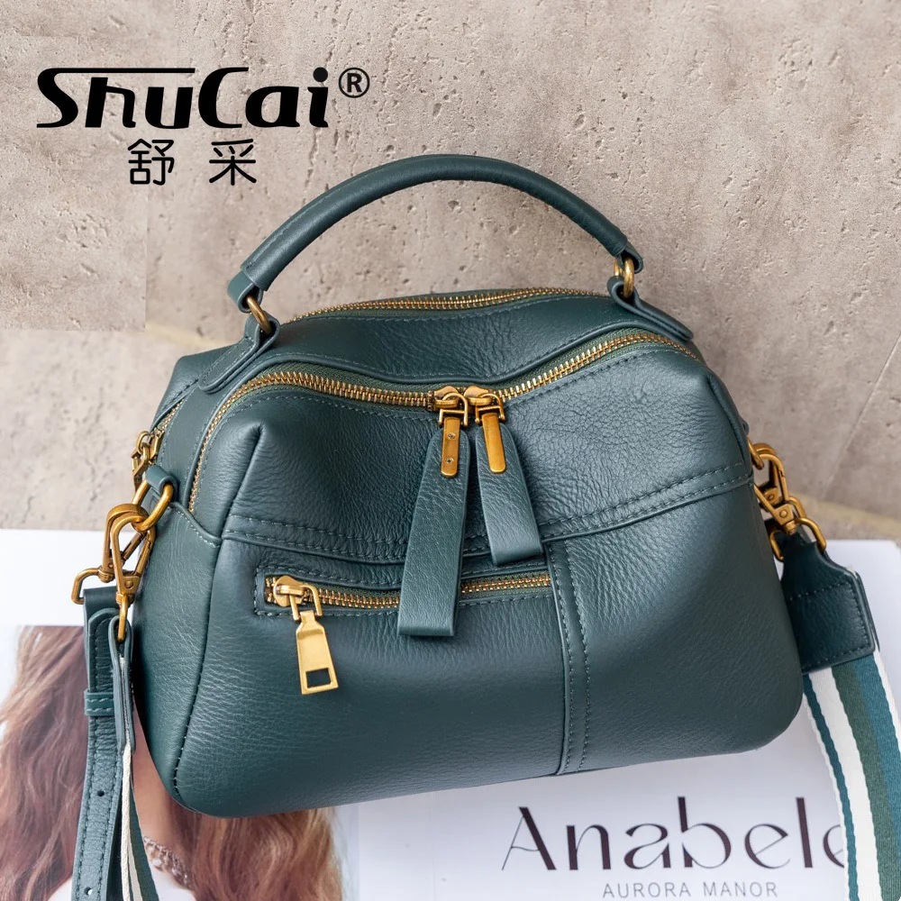 حقيقي الصف جلد البقر المرأة الكتف Crossbody حقيبة صغيرة فاخرة مصمم العلامة التجارية السيدات لينة جلد البقر حقيبة يد الإناث 8 ألوان #1