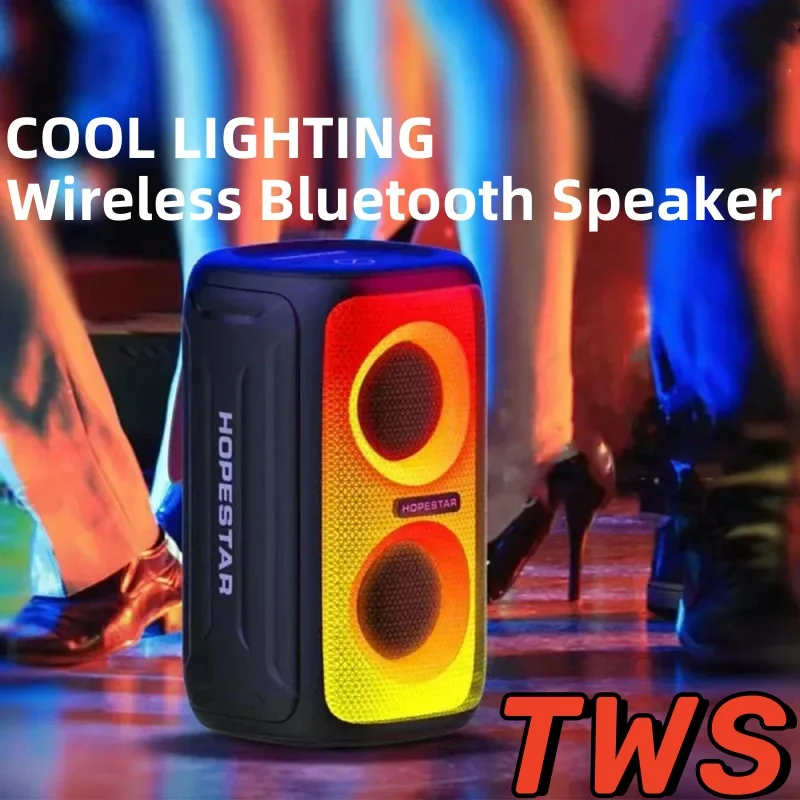 HOPESTAR 110mini Outdoor Portable Bluetooth Speaker Wireless Bass SoundBox IPX5 Waterproof TWS HIFI Stereo Surround RGB Boombox