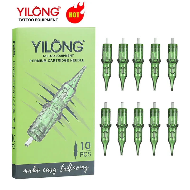 Yilong  10PCS Tattoo Cartridges Needles Disposable RL/RS/RM/M1 With Membrane Professional Sterilized Safety For Tattooist Supply