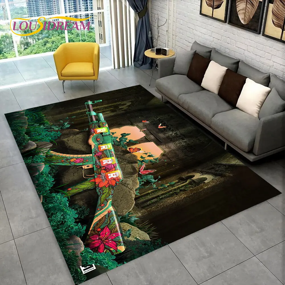 

CS,USP,AK,M4,AWP,Rifle Pistol Cartridge Gun Area Rug,Carpet for Home Living Room Bedroom Sofa Doormat Decor,Non-slip Floor Mat