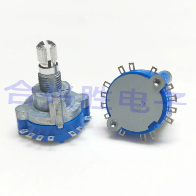 1PCS Rotary Band Switch 2 Knife 6 Gear Power Amplifier Audio Signal Switch 360 Degree Rotation