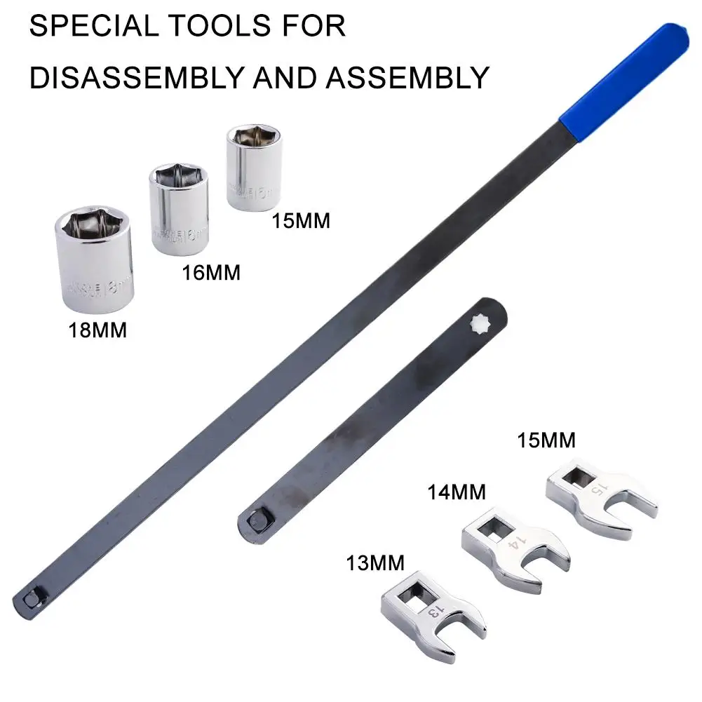 8Pcs Idler Pulley Adjustment Wrench Belt Tension Tensioning Adjuster Lever Tool Extension Wrench Workshop Repair Tool