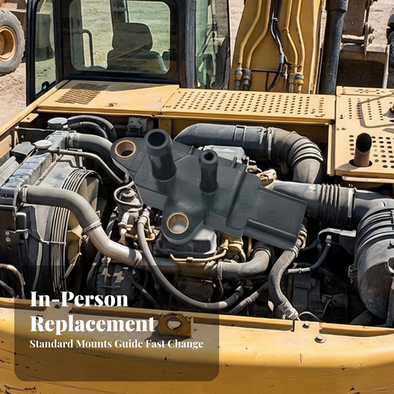 Excavator Intake Sensor Easy Installation Sensor with Electrical Connector Heavy-Duty Molded for Mechanics, Engine Compartment